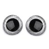 Oči glitrové s pojistkou Ø40 mm - stříbrné - sada 2ks