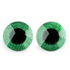Oči glitrové s pojistkou Ø40 mm - zelené - sada 2ks