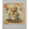 Podtácek  - Pejsek s kávičkou s českým nápisem2