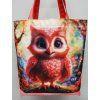 Panel se střihem - nákupní taška - Sova červená - TB-32