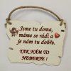 Cedulka s nápisem - 20 x 15 cm - Jsme tu doma