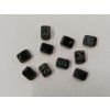 Skleněné korálky obdélník černý žíhaný 10x8mm - 10ks