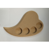 Dřevěný svícen z MDF - srdce ohnuté - 24 x 16 cm