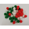 Bambulky vánoční barvy Ø8 mm - 50ks v balení