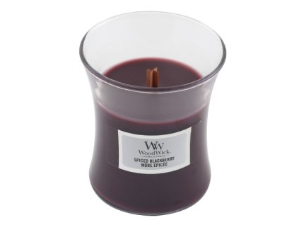 Svíčka oválná váza WoodWick Pikantní ostružina, 85 g