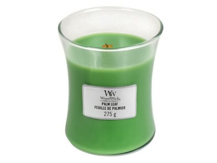 Svíčka oválná váza WoodWick Palmový list, 275 g