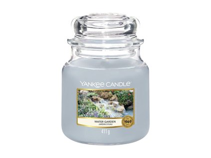 Svíčka ve skleněné dóze Yankee Candle Vodní zahrada, 410 g