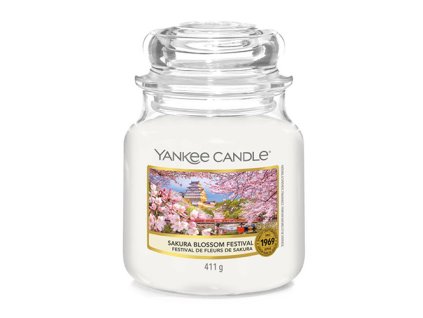 Svíčka ve skleněné dóze Yankee Candle Festival sakury, 410 g