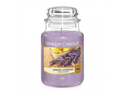 Svíčka ve skleněné dóze Yankee Candle Citrón a levandule, 623 g