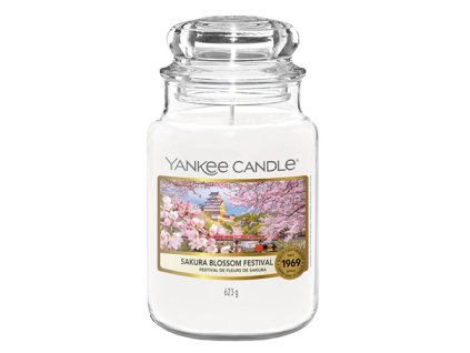 Svíčka ve skleněné dóze Yankee Candle Festival sakury, 623 g