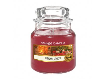 Svíčka ve skleněné dóze Yankee Candle Sváteční krb, 104 g