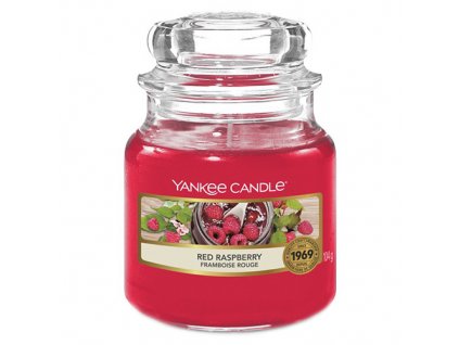 Svíčka ve skleněné dóze Yankee Candle Červená malina, 104 g