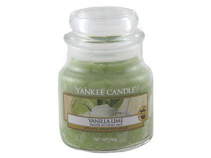 Svíčka ve skleněné dóze Yankee Candle Vanilka s limetkou, 104 g