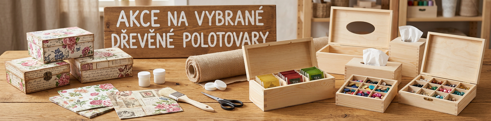 Dřevěné polotovary pro tvoření