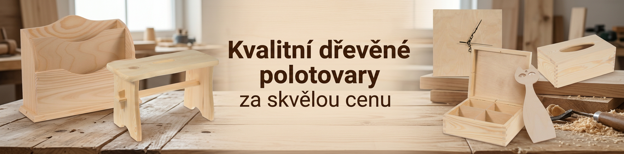 Dřevěné polotovary pro tvoření