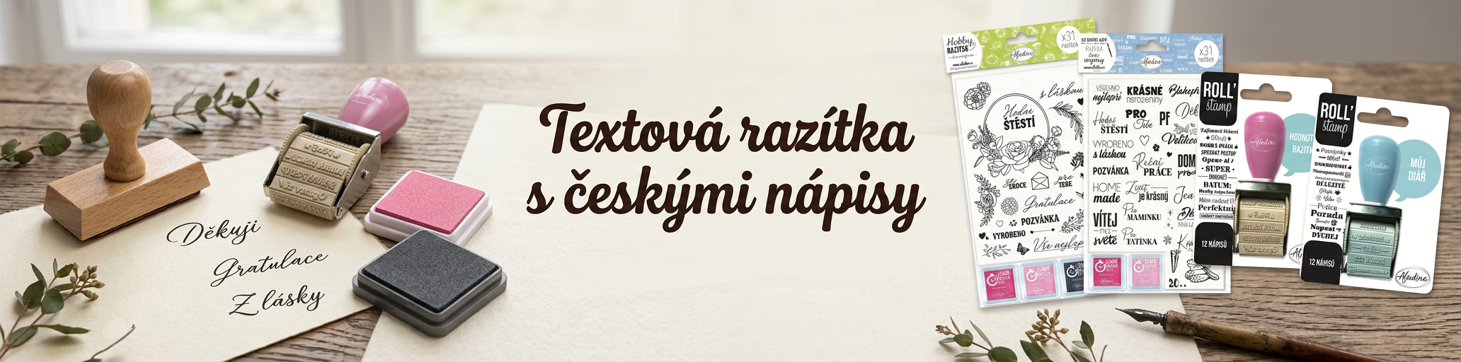 Textová razítka s českými texty