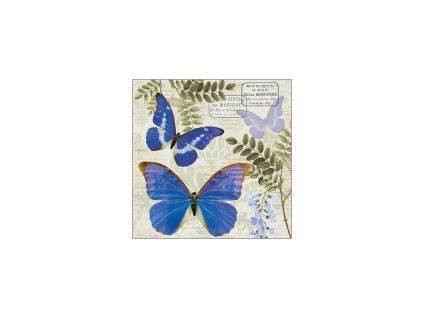 Ubrousek na decoupage - Modrý motýl