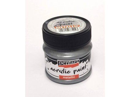 Akrylová barva Pentart metalická 50 ml - stříbrná