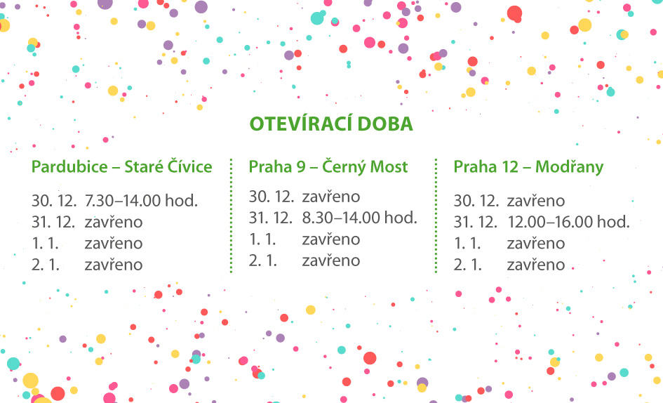 Otevírací doba na přelomu 2025/2026