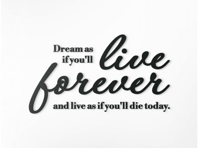 48713 dreveny citat dream as if you ll live forever
