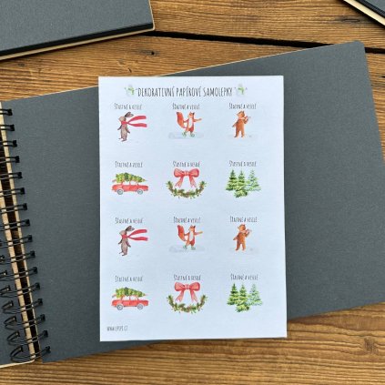 Arch samolepek Vánoční pohádka (Šťastné a veselé) (2)