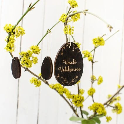 Dřevěná vajíčka tmavá - 3 ks