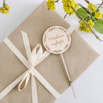 Dřevěný zápich Všechno nejlepší