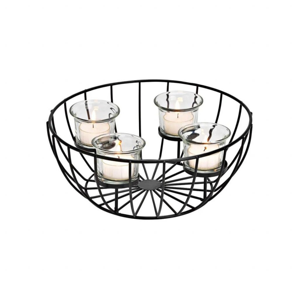 adventni kovovy svicen cerny