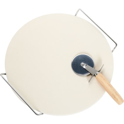 Kamenná deska Ringo s rukojetí na pizzu s nožíkem 30 cm