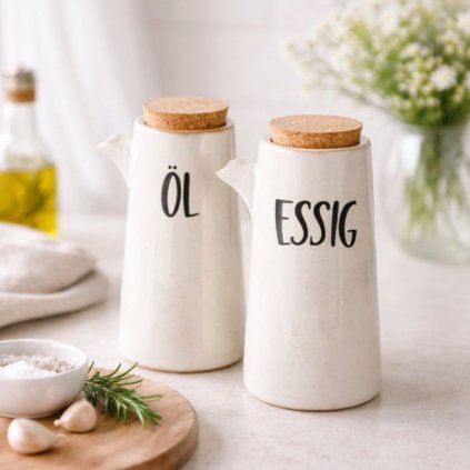 sada lahvi na olej a ocet