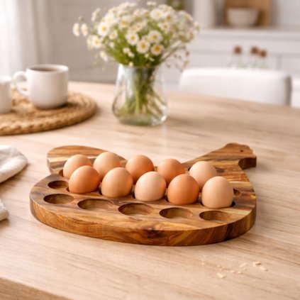 podnos dreveny ve tvaru slepice na vajicka (1)