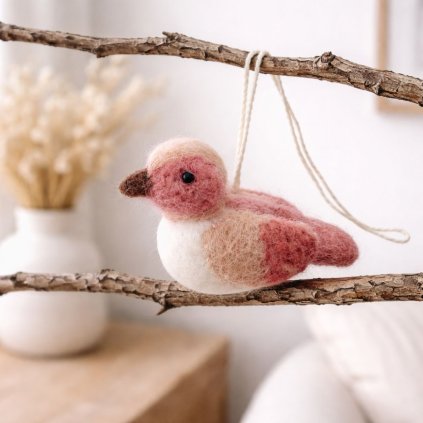 Závěsný plstěný ptáček Dusty mood