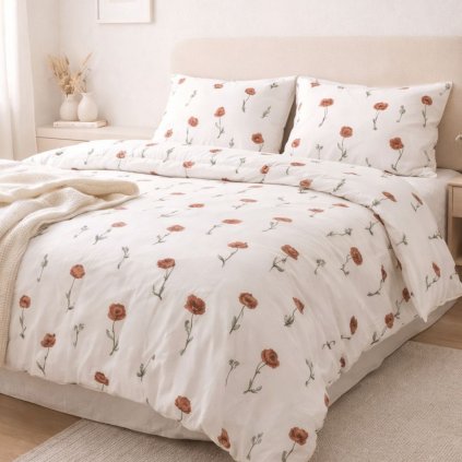 bavlnene povleceni s makovymi kvety (2)