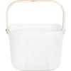 Bílý košík Elijah s rukojetí 21 cm