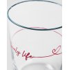 Sklenice LOVELY LIFE s nápisem 0,3 l