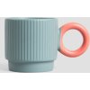 Adola tyrkysový hrnek s růžovým uchem 0,3 l