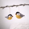 Plstěný závěsný ptáček žlutý set 2 ks mood