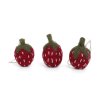 Plstěné závěsné jahody s výšivkou set 3 ks