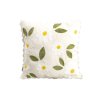 Povlak na polštář FIOR s vyšívanými květinami a vlnitým lemem 45 cm