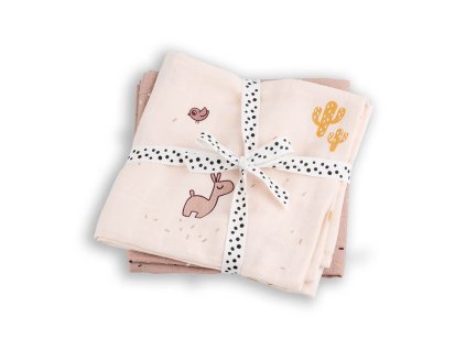 Zavinovací mušelínové plenky Lalee 2ks - růžové