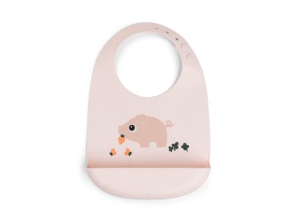 Silikonový bryndáček Pigee - růžový