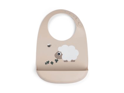 Silikonový bryndáček Sheepy - pískový