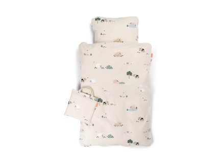 Povlečení Tiny farm baby - pískové