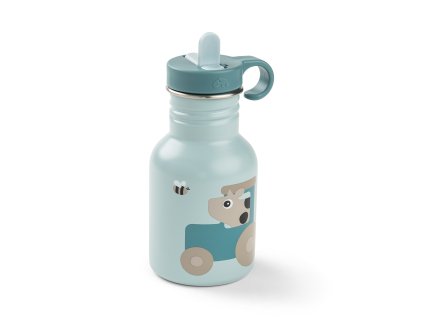Dětská nerezová láhev Tiny Farm 350 ml - modrá