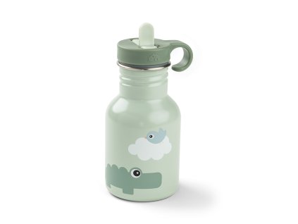 Dětská nerezová láhev Tiny Farm 350 ml - zelená