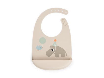 Silikonový bryndáček Celebration - pískový