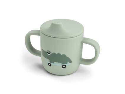 Silikonový hrneček s pítkem Playground - zelený