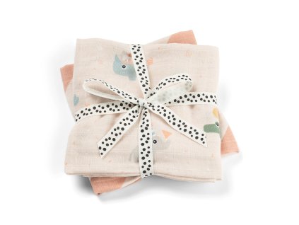 Mušelínové plenky Celebration 2ks - růžové