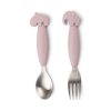 Easy grip set lžíce a vidličky Deer friends - růžová