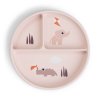 Stick and stay jídelní talíř Playground - růžový